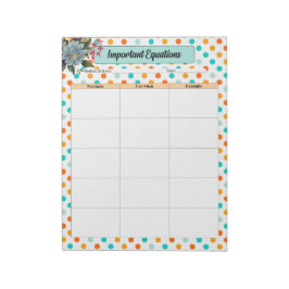 Bloc De Notas Naranja floral n Blue_ Ecuaciones importantes