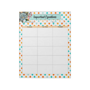 Bloc De Notas Naranja floral n Blue_ Ecuaciones importantes
