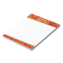 Bloc De Notas Naranja Gerbera Daisy Green Notepad personalizado