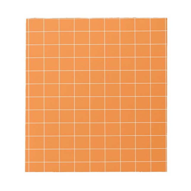 Bloc De Notas Naranja Gingham Checkered Classic Stacionary (Frente)