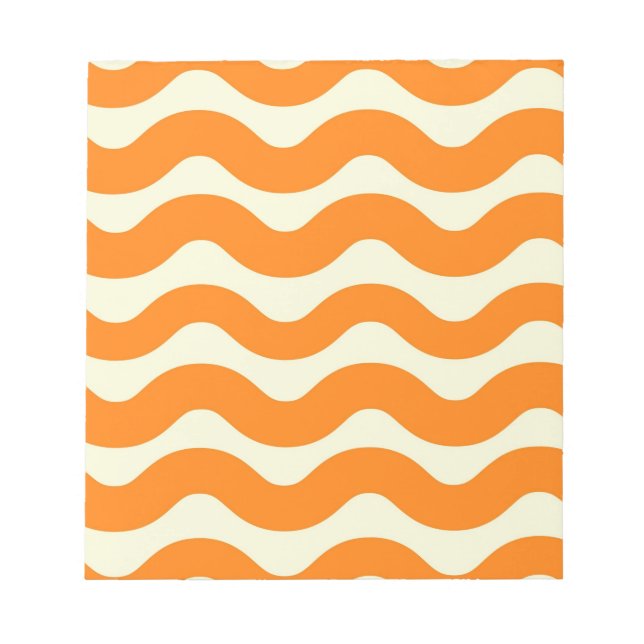 Bloc De Notas Naranja Groovy Wavy Stripe Resumen Primavera moder (Frente)