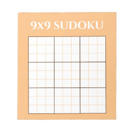 Bloc De Notas Naranja Pastel 9 por 9 Sudoku Plantilla