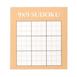 Bloc De Notas Naranja Pastel 9 por 9 Sudoku Plantilla