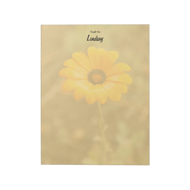 Bloc De Notas Naranja personalizado Primavera Daisy foto de cier (Lado Izquierdo)