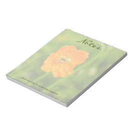 Bloc De Notas Naranja Poppy Real Nature Flower Flower Nombre per