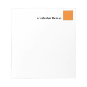 Bloc De Notas Naranja Profesional Blanco Simple Plano Creativo