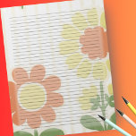 Bloc De Notas Naranja retro gobernado por la universidad Amarill<br><div class="desc">Bloc de notas gobernado por la universidad - Páginas de tamaño de carta estándar - 8, 5" X 11" con líneas de regla de la Escuela Negra en cada página para escritura sencilla - Papel de bloc de notas de un lado - Este diseño presenta un diseño de fondo de...</div>