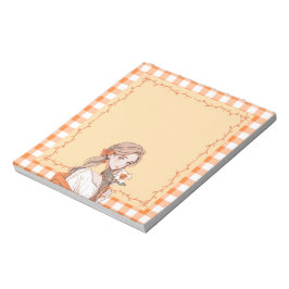 Bloc De Notas Naranja Simple Cute Anime Boho Notepad
