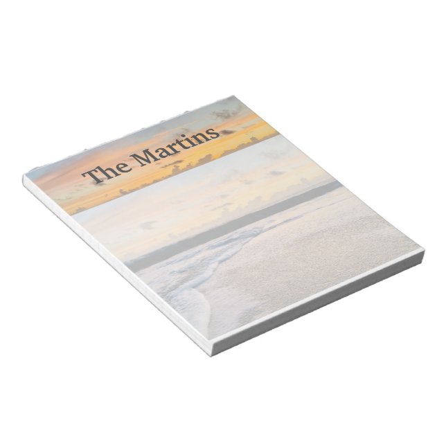 Bloc De Notas Naranja Sunrise Ocean Personalizado Notepad (Lado Derecho)