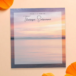 Bloc De Notas Naranja Sunset By A Lake Custom Name Y Text