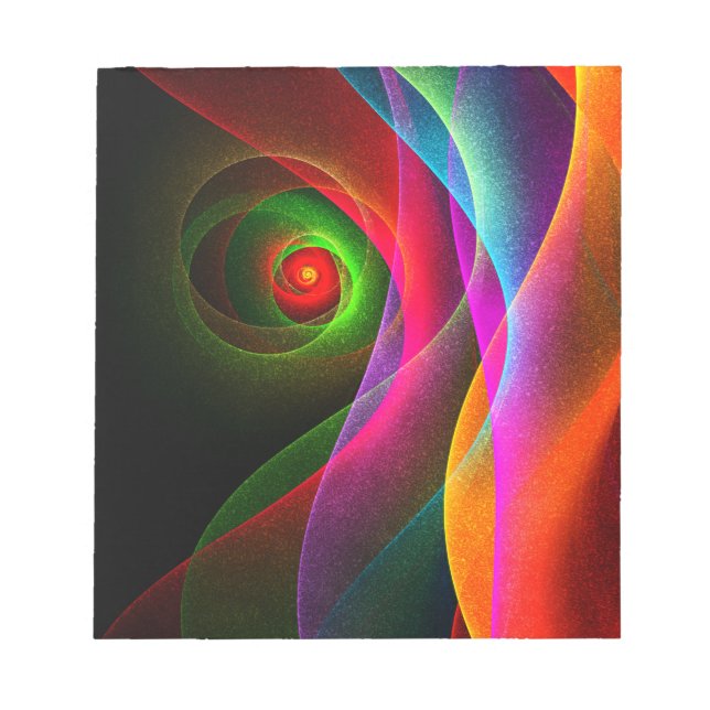 Bloc De Notas Naranja Verde Rojo Patrón de arte abstracto modern (Frente)