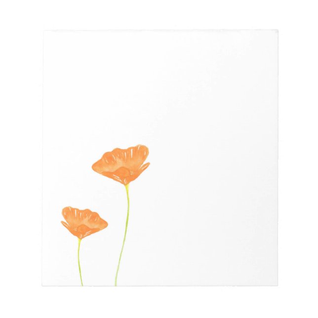 Bloc De Notas Naranja Watercolor California Poppies (Frente)