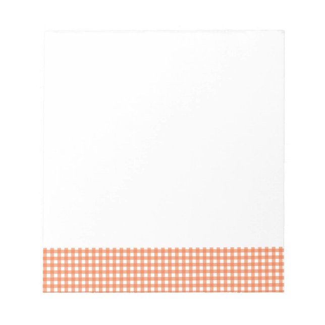 Bloc De Notas Naranja y White Gingham (Frente)