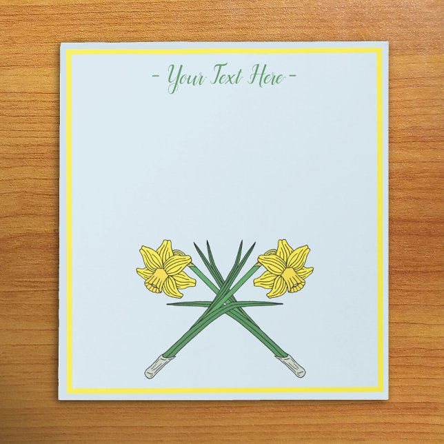 Bloc De Notas Narcisos Cruzados (Daffodils Crossed Notepad on Desk)