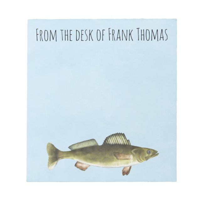 Bloc De Notas Naturaleza Sencilla Y Elegante Pescador Pescado Wa (Frente)