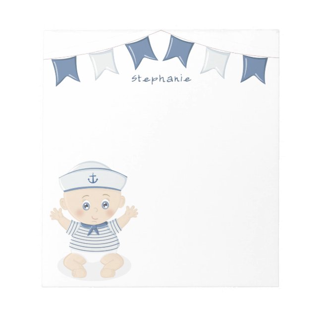 Bloc De Notas Nautical Baby Boy Baby Shower (Frente)