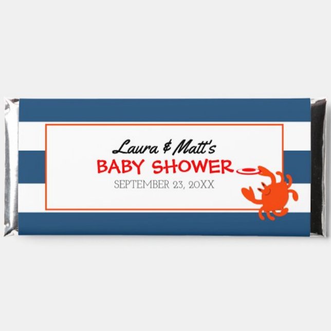 Bloc De Notas Nautical Crab Baby Showe Favor Candy Wrappers (Subido por el creador)