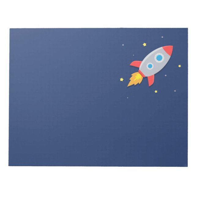 Bloc De Notas Nave Cohete, Espacio Exterior, Para Astronautas (Frente)
