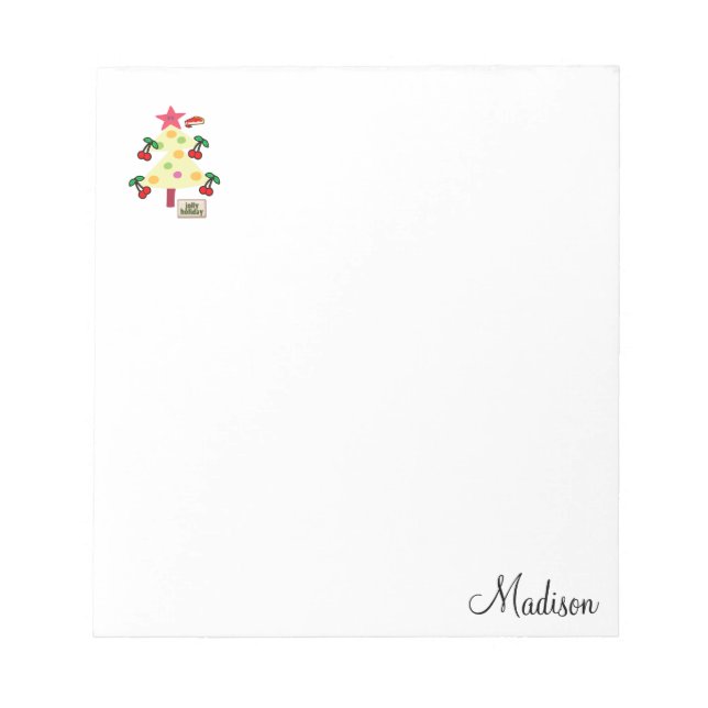 Bloc De Notas Navidad Tree Cherries Notepad Jolly Holiday (Frente)
