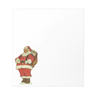 Bloc De Notas Navidad vintage, Santa Claus victoriano con juguet