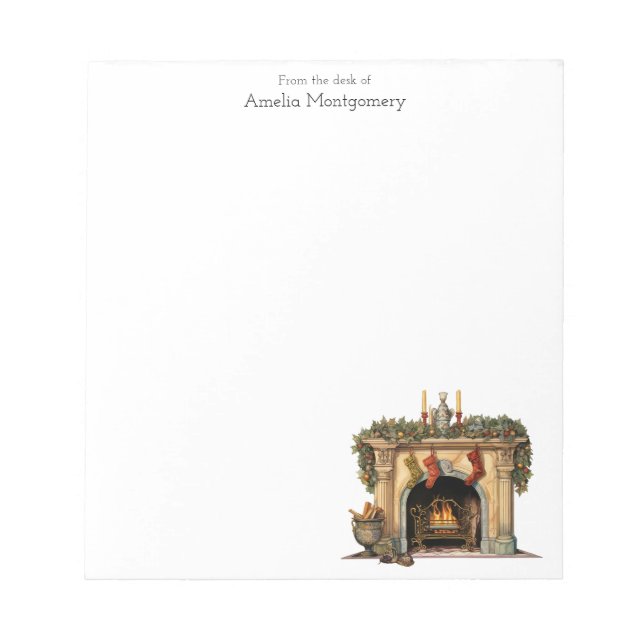 Bloc De Notas Navidades acogedores de la chimenea de Victoria (Frente)