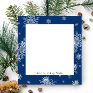 Bloc De Notas Navidades azules Copos de nieve Notepad