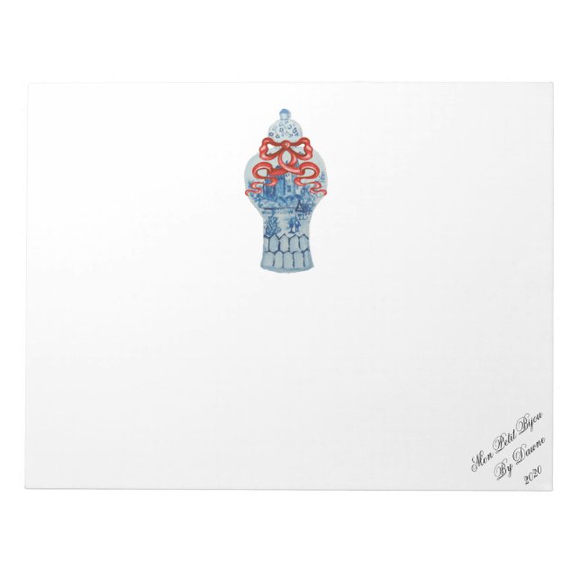 Bloc De Notas Navidades Blue and White Ginger Jar Notepad (Frente)