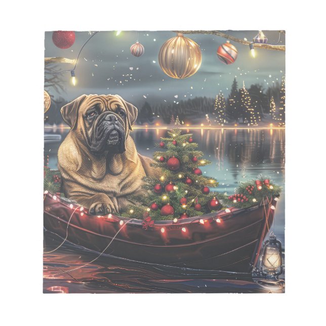 Bloc De Notas Navidades Bullmastiff Voyage festivo (Frente)
