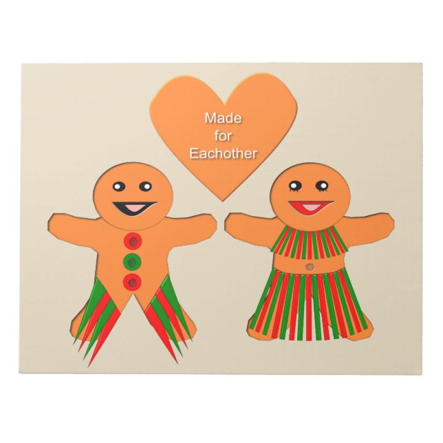 Bloc De Notas Navidades Cuidados Gingerbread Pareja (Frente)
