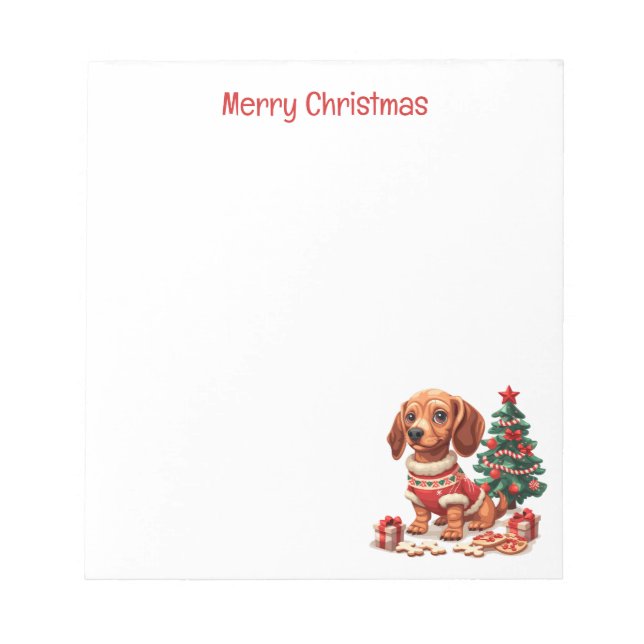 Bloc De Notas Navidades Dachshund Dog Holiday Cookies (Frente)
