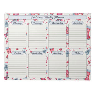 Bloc De Notas Navidades de acciones y Candy Canes Weekly Planner