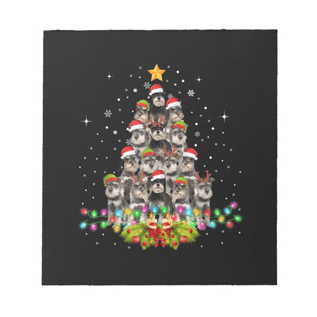 Bloc De Notas Navidades de árboles de perros Schnauzer Mascota d (Frente)