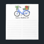 Bloc De Notas Navidades de bicicleta PERSONALIZADO de vacaciones<br><div class="desc">Haga sus listas de compras con estilo con este personalizable de compras,  planificación de comidas o lista de tareas pendientes. Personalizar o añada texto para satisfacer sus necesidades. Mantenga o elimine las líneas también. Revisa mi tienda para más tamaños y estilos!</div>