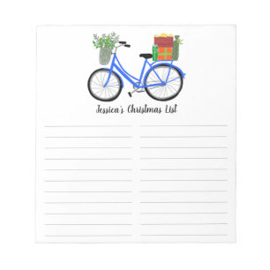 Bloc De Notas Navidades de bicicleta PERSONALIZADO de vacaciones