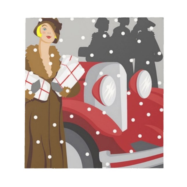 Bloc De Notas Navidades de compras en la nieve (Frente)
