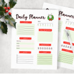 Bloc De Notas Navidades de Daily Planner Bunny<br><div class="desc">Manténgase organizado pero de forma festiva este año con nuestro adorable planificador diario. La hoja del planificador incluye secciones para sus tareas pendientes diarias, reflexiones, comidas, notas y tareas adicionales, y ingesta de agua. Los colores rojo y verde con un lindo conejito y ilustracion de flores hacen que sea tan...</div>