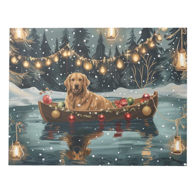 Bloc De Notas Navidades de Golden Retriever (Frente)