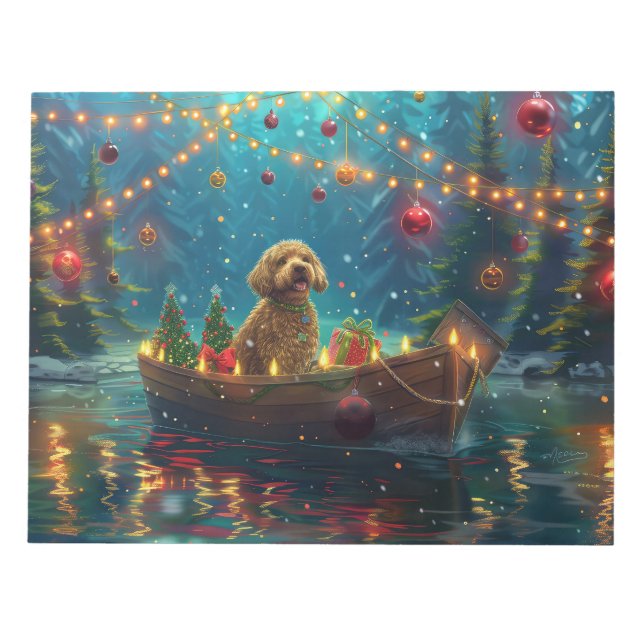 Bloc De Notas Navidades de Goldendoodle (Frente)