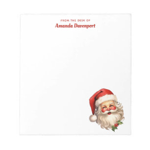 Bloc De Notas Navidades de Holly Jolly Santa Claus Retro