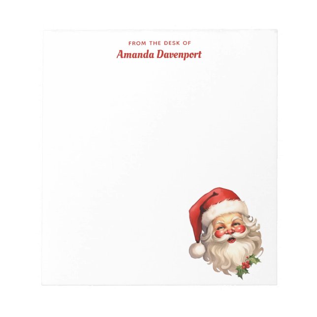 Bloc De Notas Navidades de Holly Jolly Santa Claus Retro (Frente)