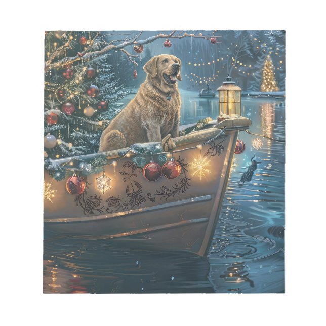 Bloc De Notas Navidades de Labrador: Viaje festivo (Frente)