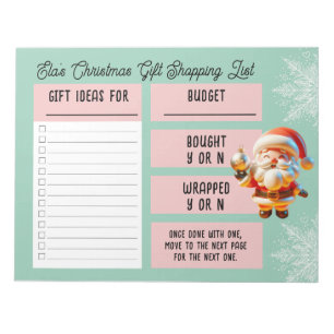 Bloc De Notas Navidades de nombres personalizados Lista de compr