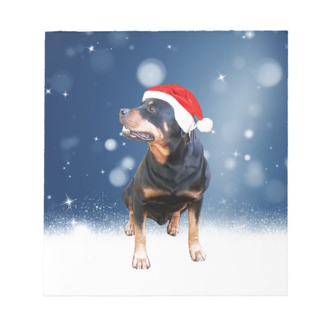 Bloc De Notas Navidades de perro de Cute Rottweiler (Frente)