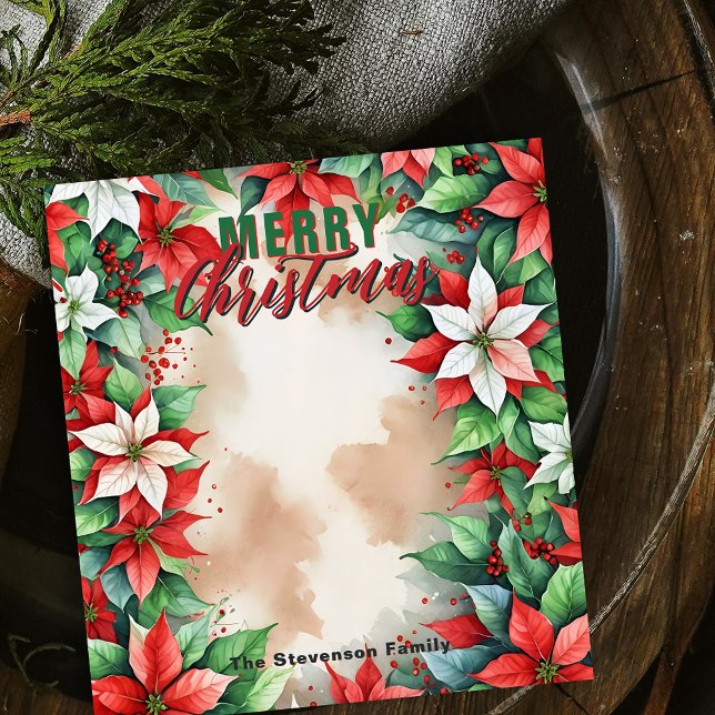 Bloc De Notas Navidades de Poinsettia y Holly Berries (Subido por el creador)