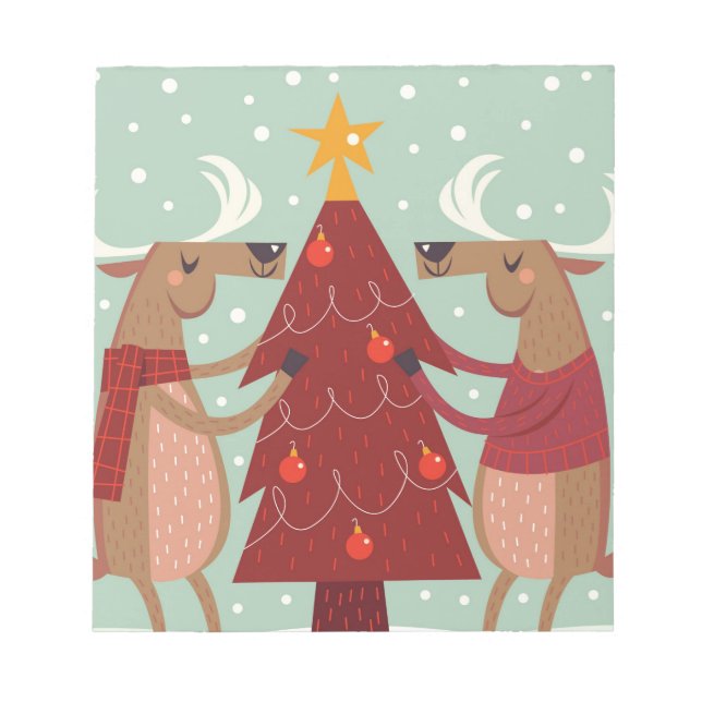 Bloc De Notas Navidades de renos de época (Frente)