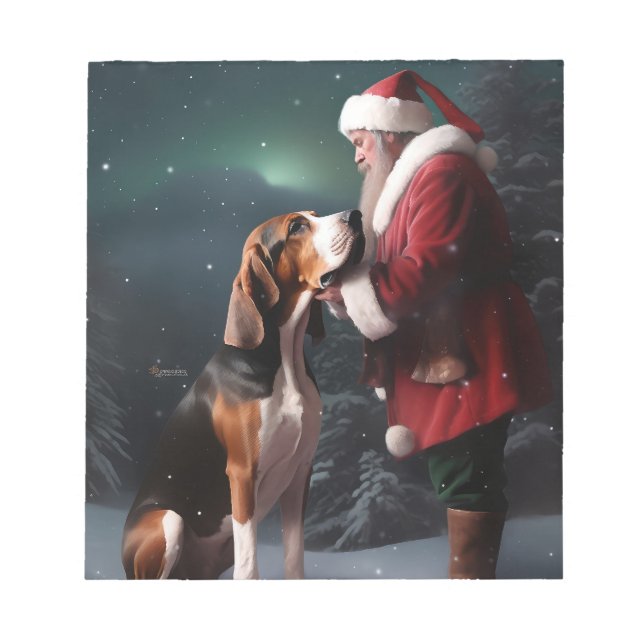 Bloc De Notas Navidades de Treeing Walker Coonhound Santa Claus (Frente)