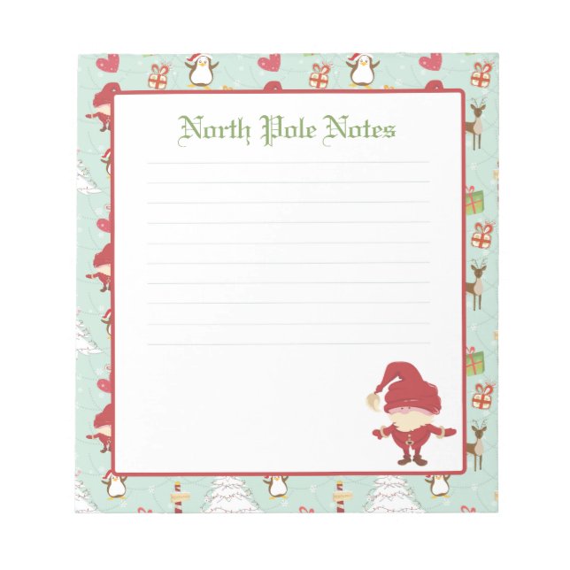 Bloc De Notas Navidades de vacaciones Santa Claus Lined Notepads (Frente)