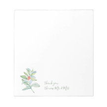Navidades de Watercolor Greenery & Berries Notepad