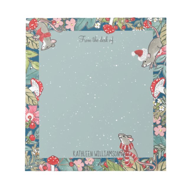 Bloc De Notas Navidades de Woodland singulares de ratones ratone (Frente)