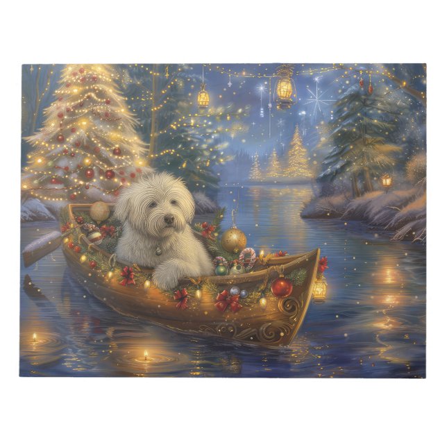Bloc De Notas Navidades del Coton De Tulear: Viaje festivo (Frente)